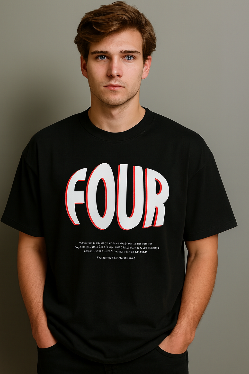 Men's Solid Cotton Lycra Black Oversized T-Shirt