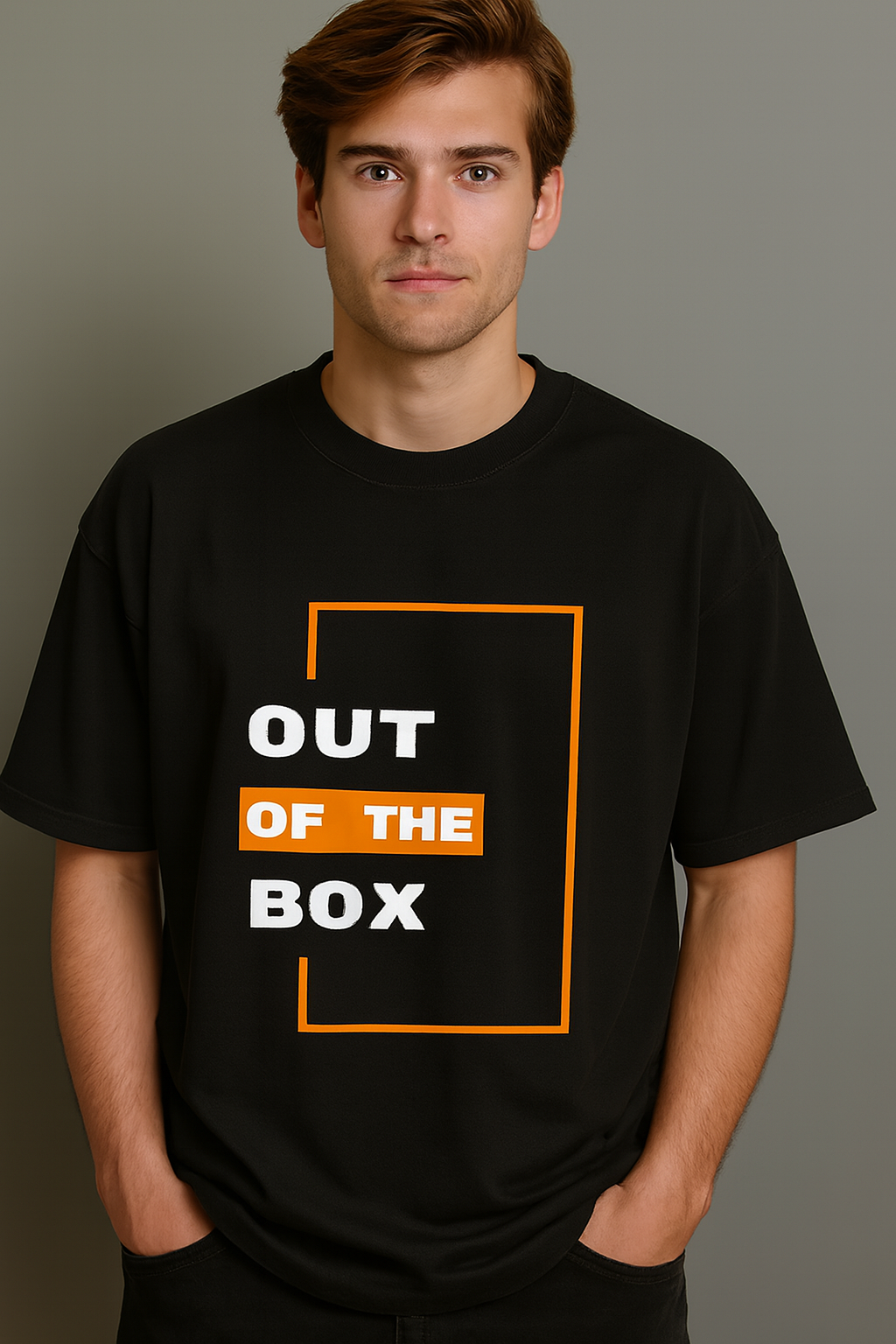 Men's Solid Cotton Lycra Black Oversized T-Shirt