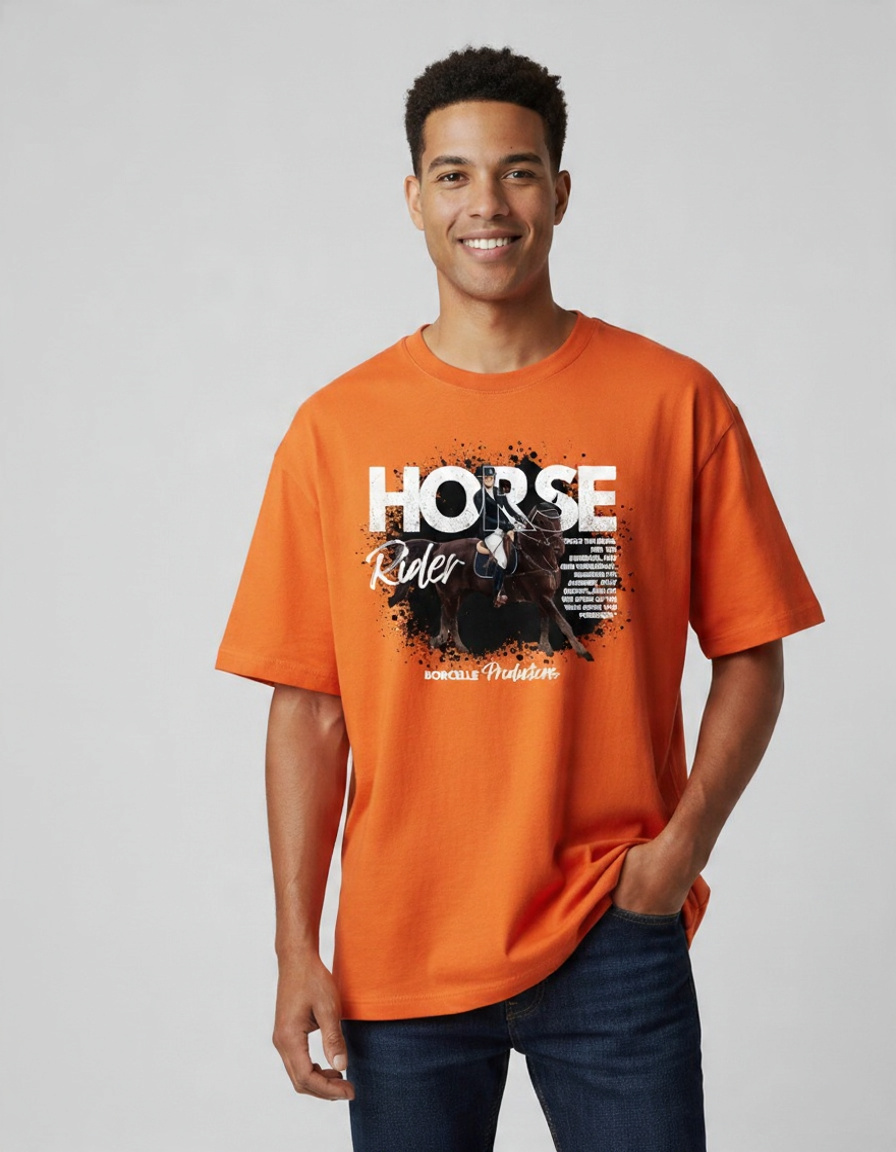 Orange Men's Oversized T-shirt