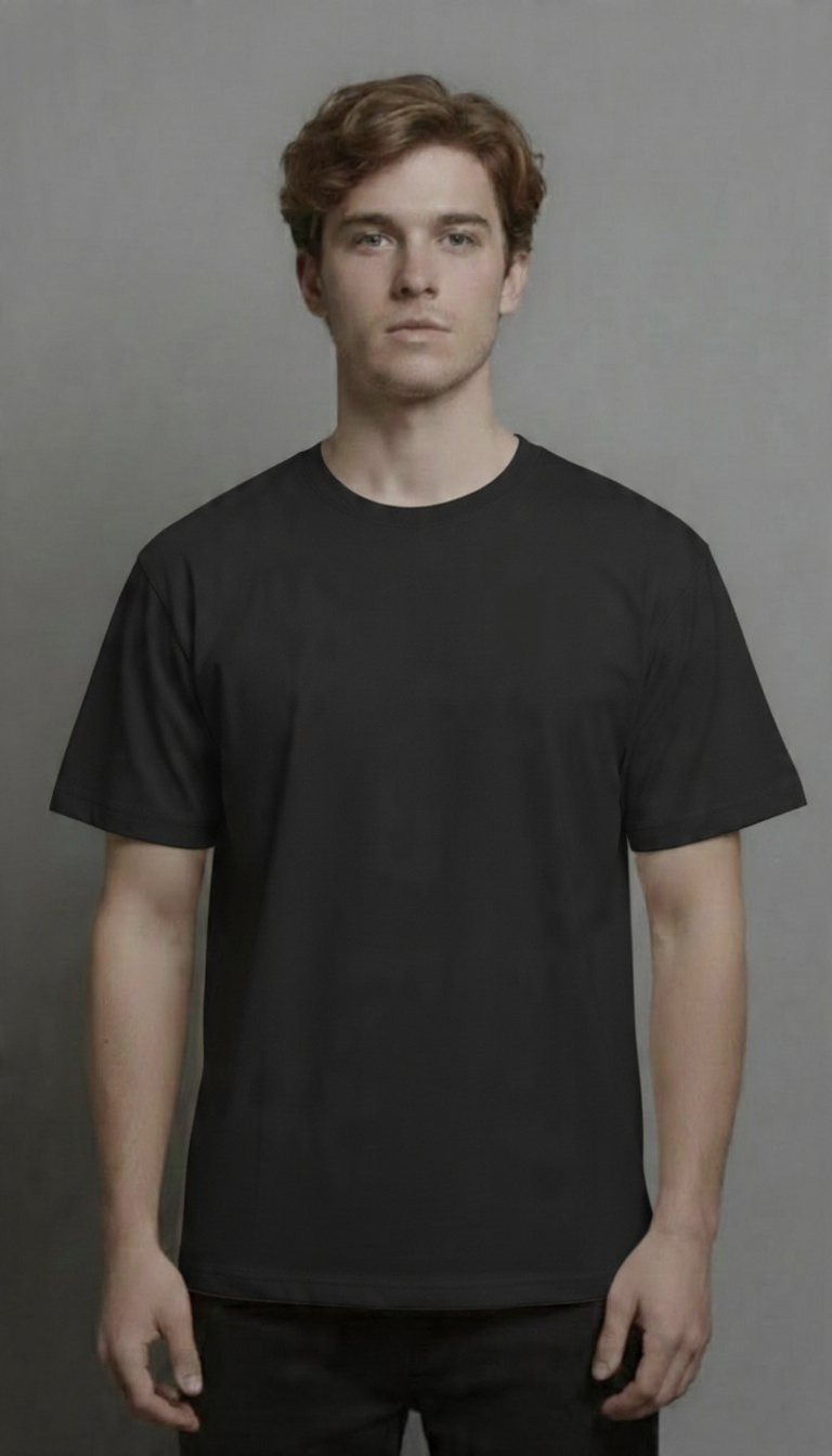Black solid Oversized T-shirt